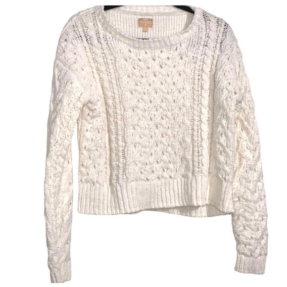 Aero Hygge Womens White Cable Knit Sweater M - Picture 1 of 7